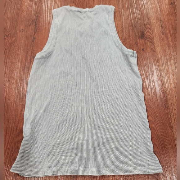 Agolde Men's Basic Gray Ribbed Tank Top - Picture 3 of 6